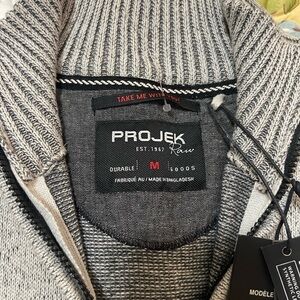 PROJEK RAW Men's Zip-Up Sweater - Black and Gray